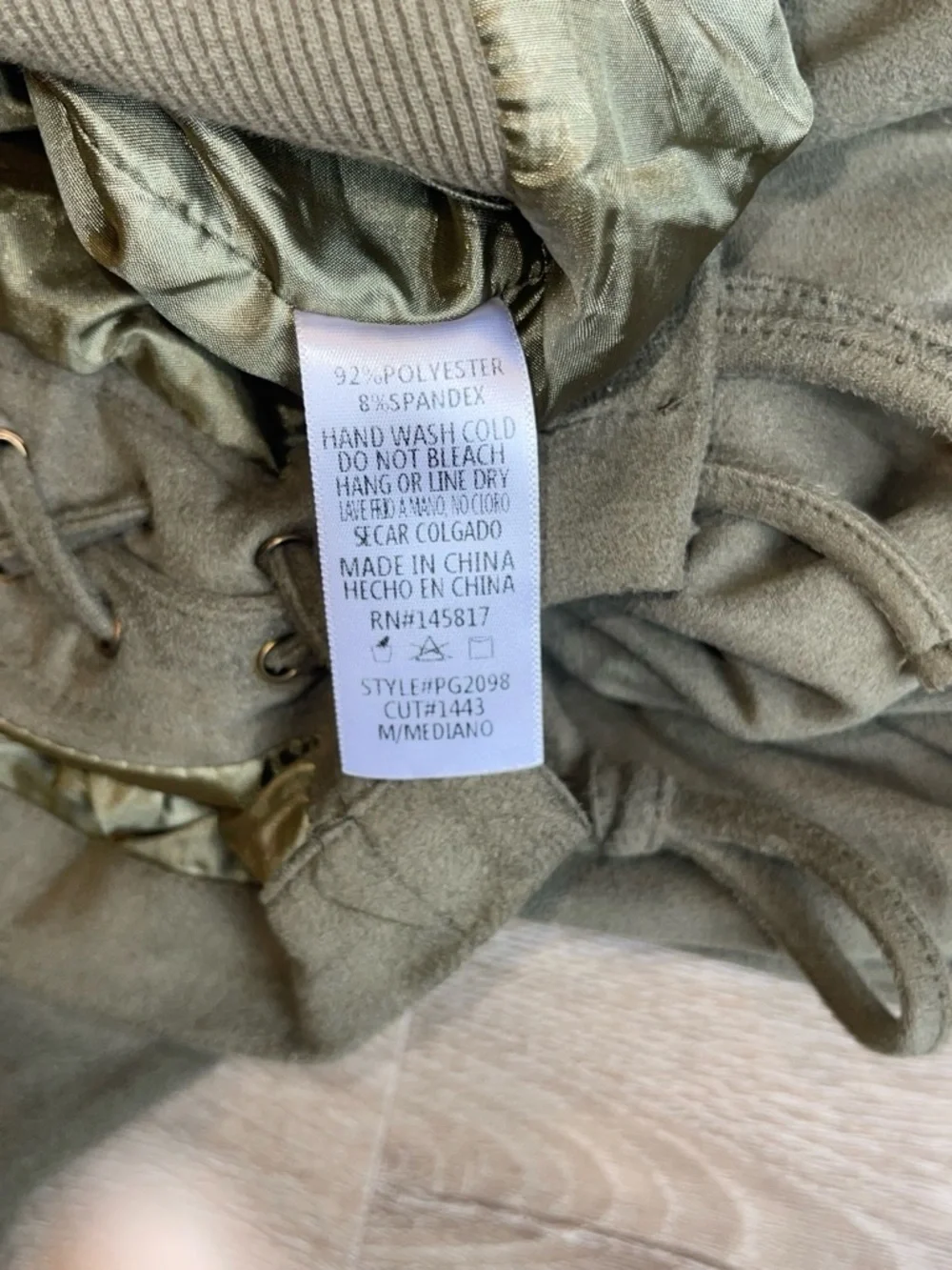 Privy womens bomber jacket M Olive Green faux suede